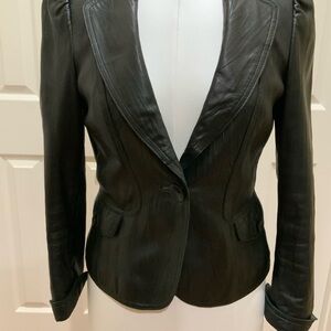 Classiques Entier Black Leather Blazer
